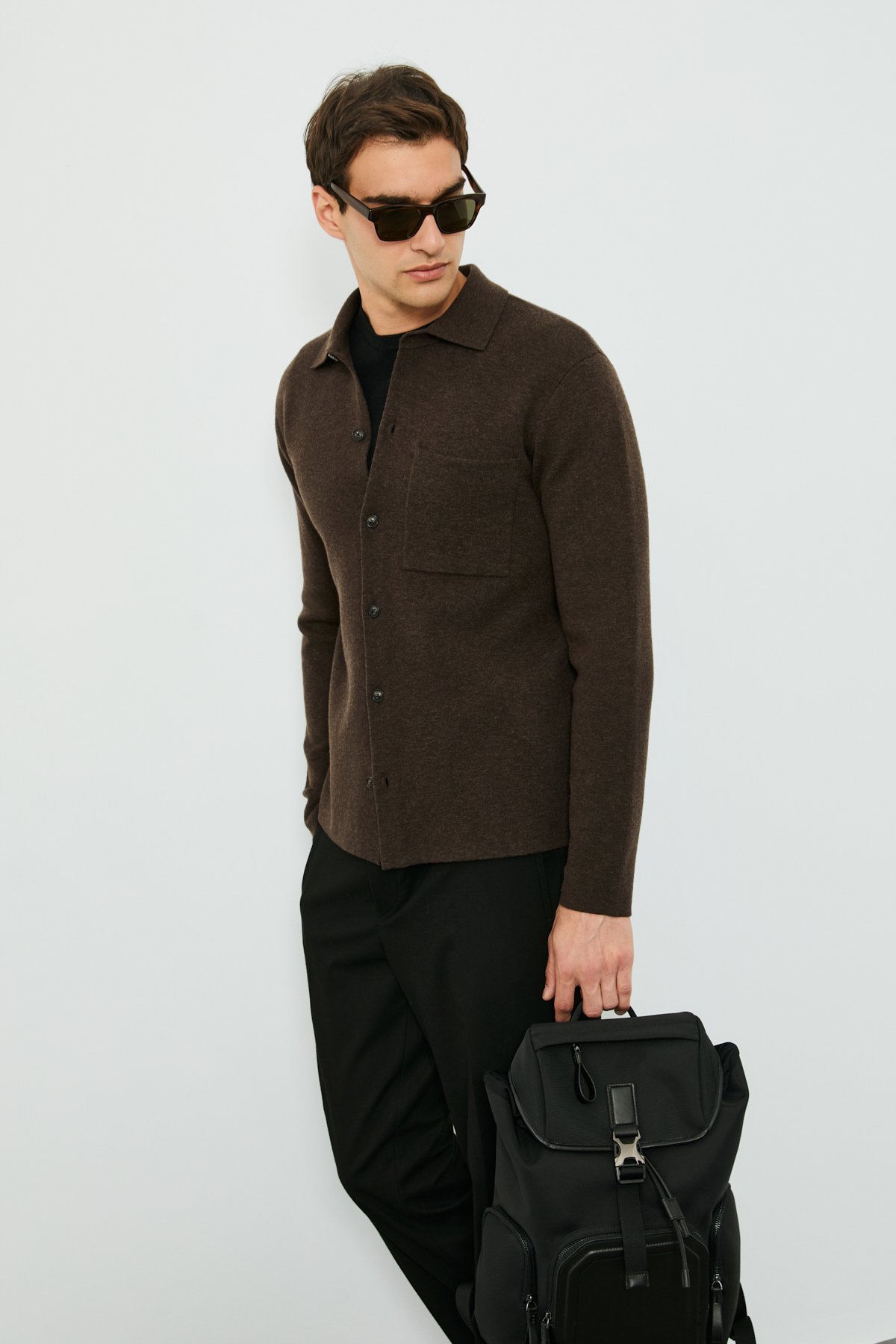 Male Cardigan Brown - LUFIAN