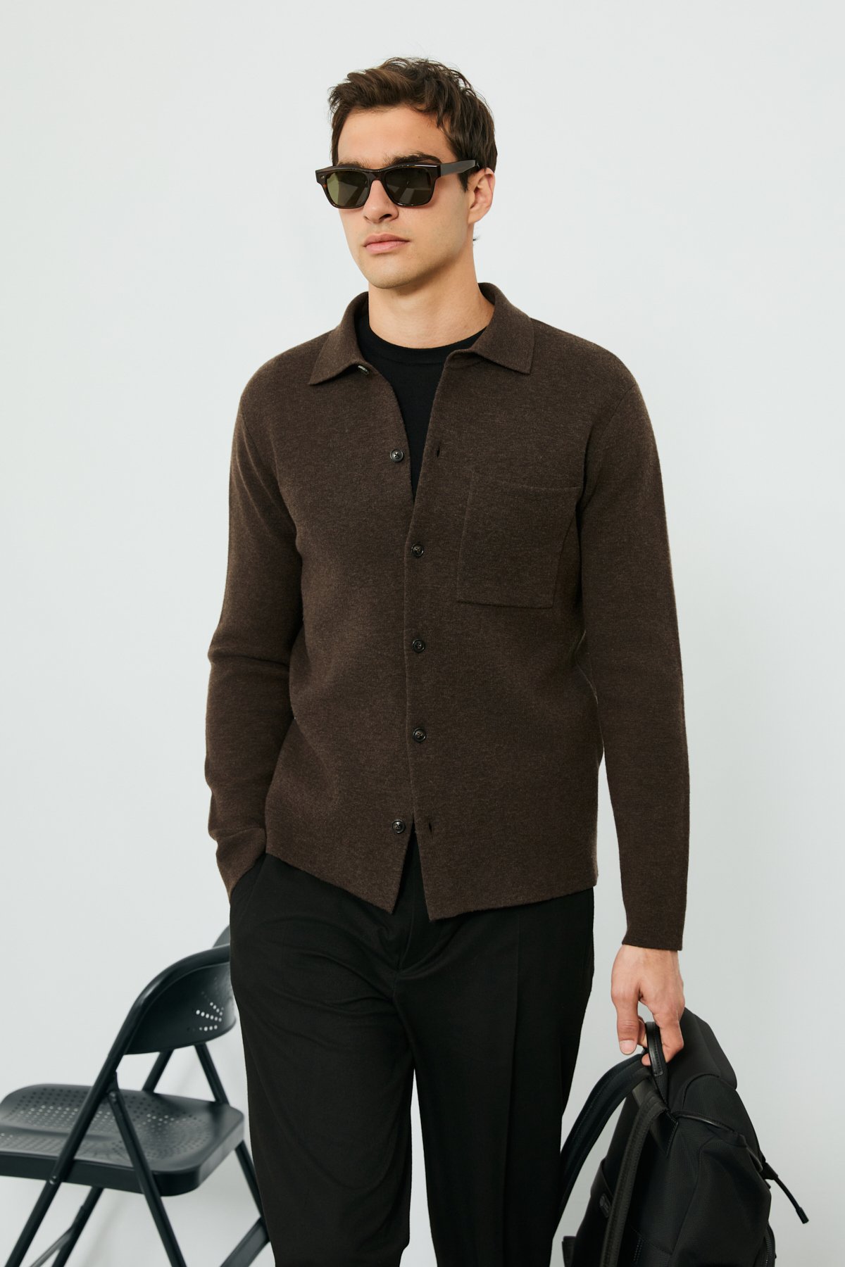 Male Cardigan Brown - LUFIAN (1)