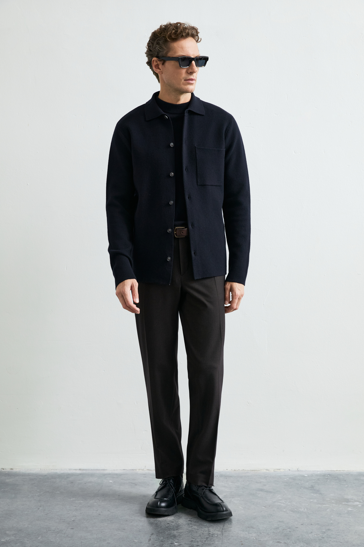 Male Cardigan Black - LUFIAN
