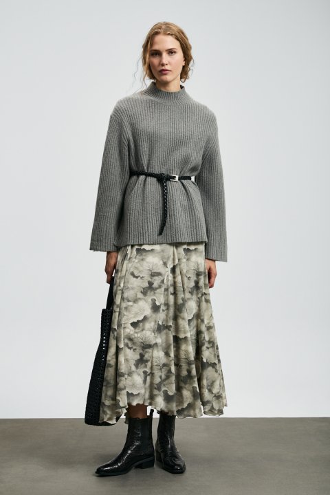 Lıdya Kadın Etek Gri - Lufian