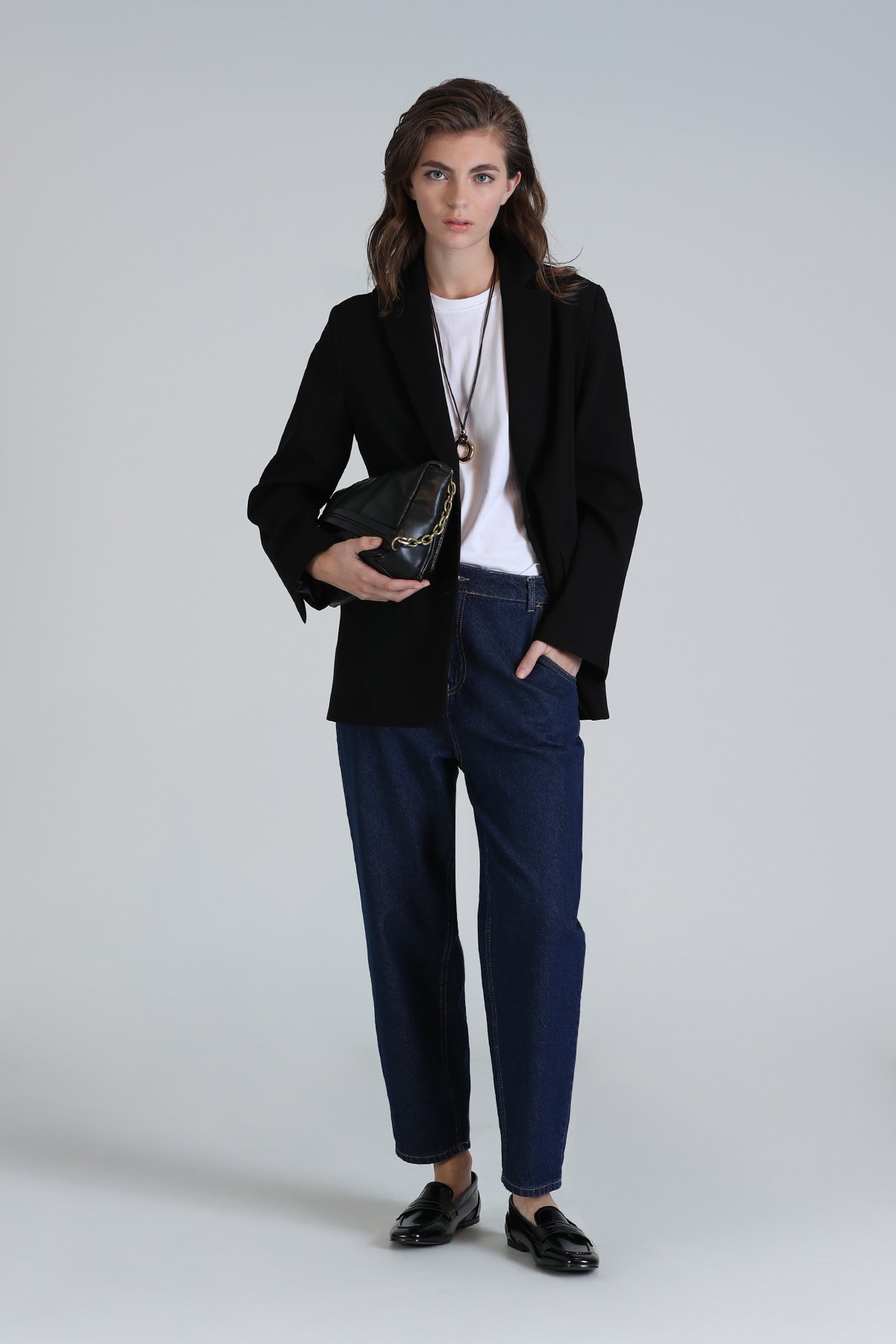 Lıly Kadın Denim Mom Fıt- Yüksek Bel Mavi - Lufian (1)