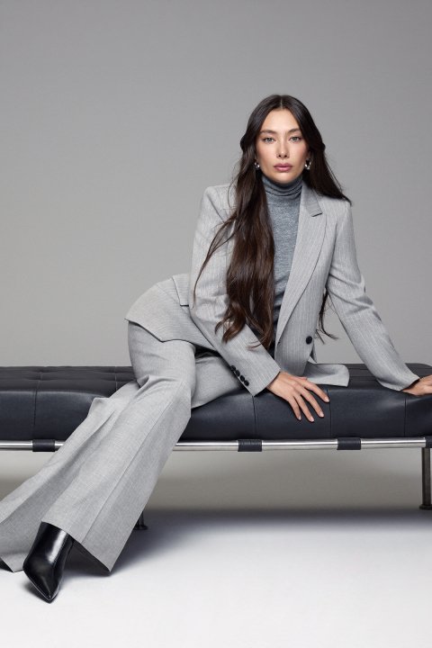 Lına Women's Jacket Regular Fit Gray - Lufian