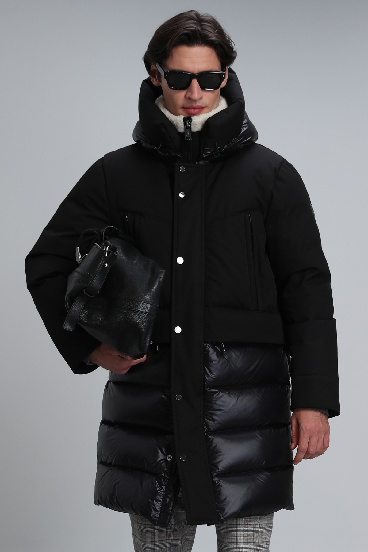 Lıncoln Goose Feather Male Coat Black - Lufian