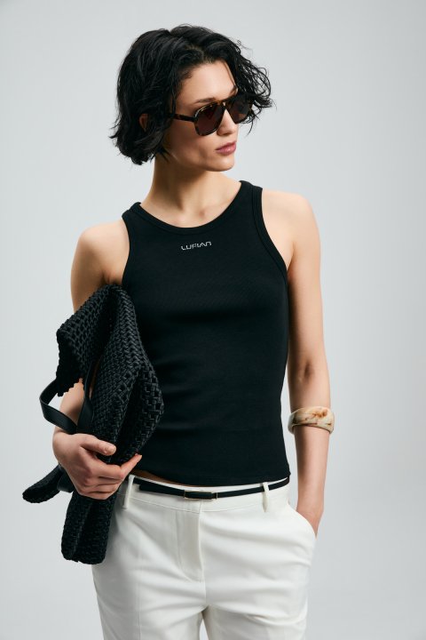 Lında Women's Knitted Undershirt Black - Lufian