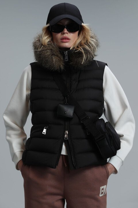 Lında Womens Techno Vest Black - Lufian