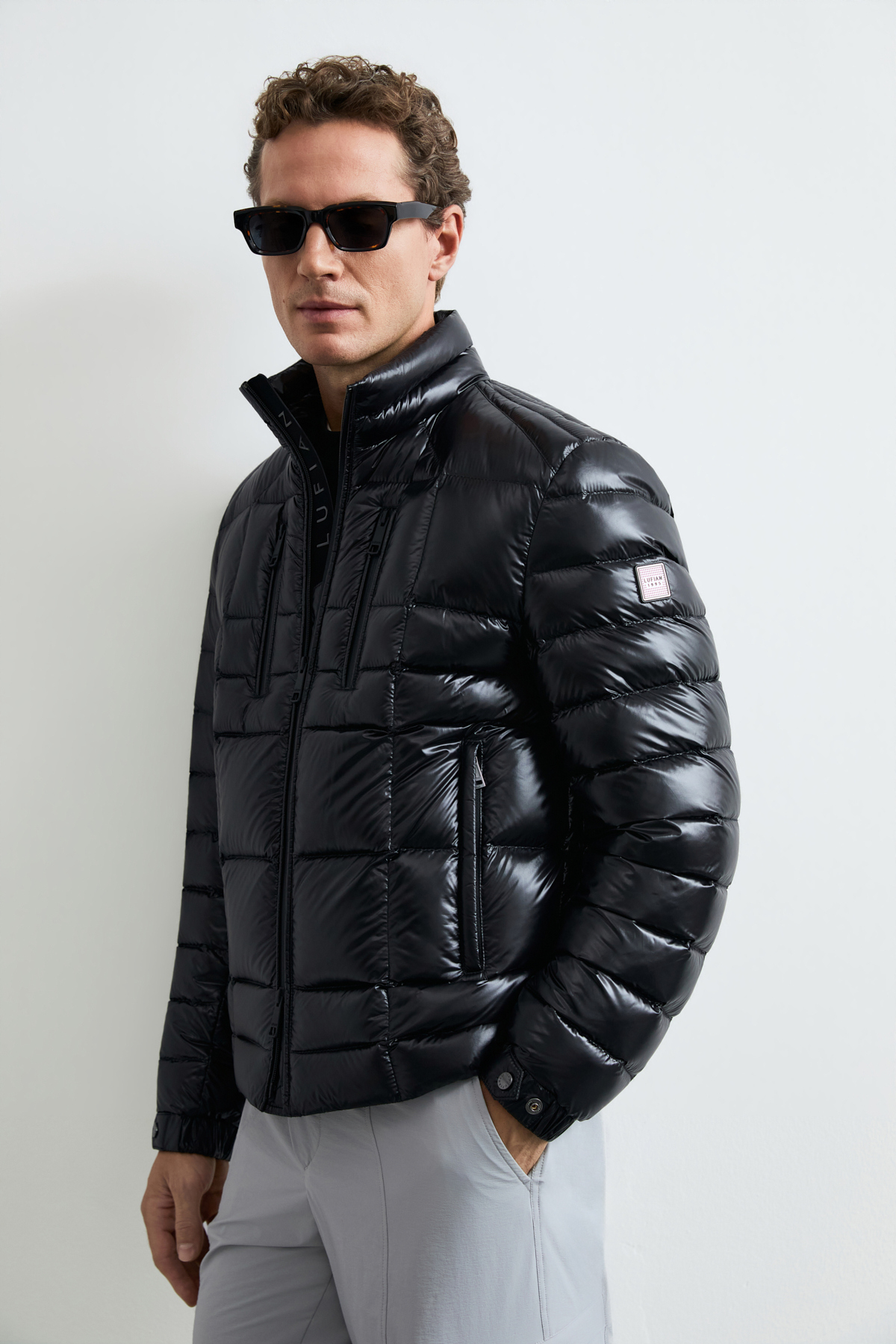 Goose Feather Male Coat Black - Lufian