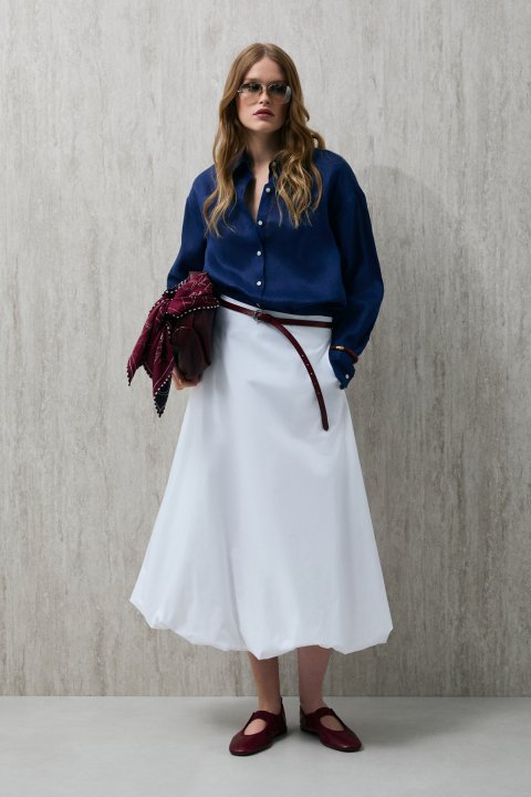 Lısa Kadın Etek Kırık Beyaz - Lufian