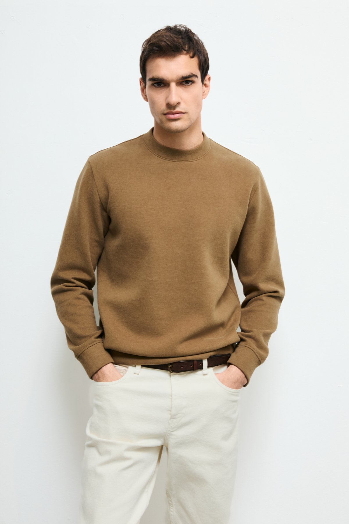 Logan Erkek Sweatshirt Deve Tüyü - Lufian