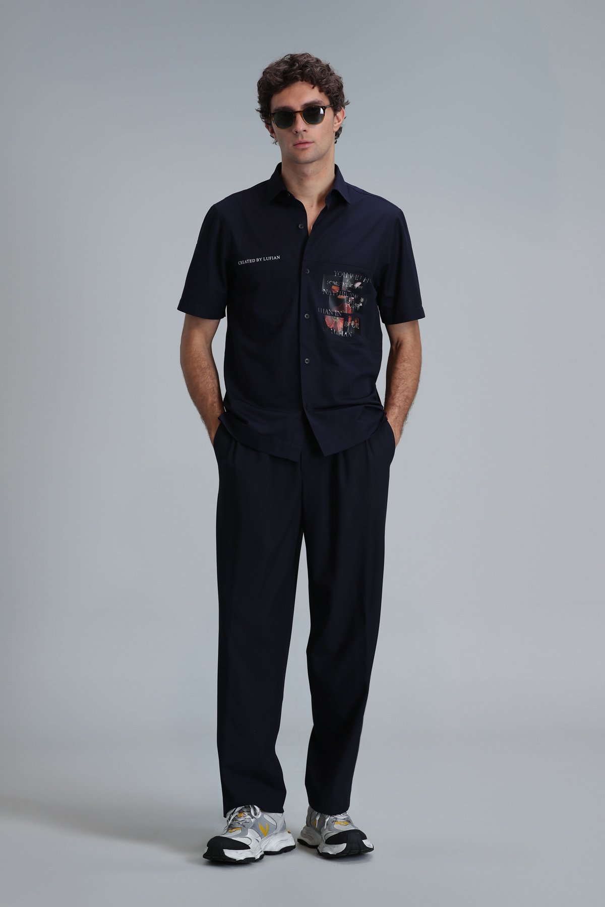 Look Erkek Basic Gömlek Regular Fit Lacivert - Lufian (1)