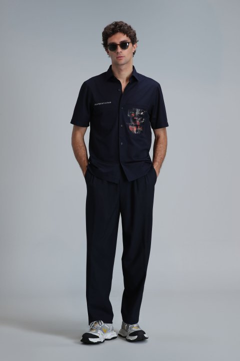 Look Men Basic Shirt Regular Fıt Navy - Lufian (1)
