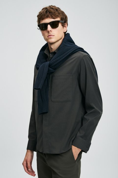 Lord Erkek Basic Gömlek Regular Fit Haki - LUFIAN
