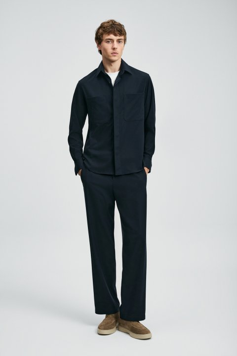 Danıel Men Basic Shirt Regular Fıt Navy - Lufian (1)