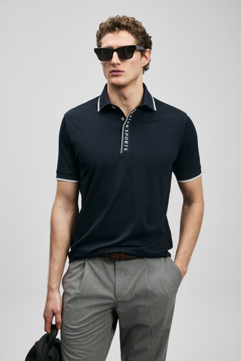 Lord Smart Men's Polo T-Shirt Navy Blue - Lufian