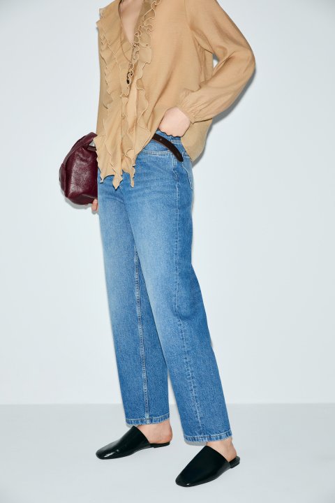 Lotus Kadın Denim Mom Fıt- Yüksek Bel Mavi - Lufian (1)