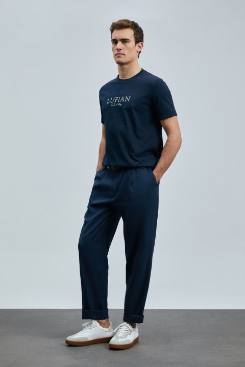 Love Modern Graphic T-Shirt Navy Blue - Lufian