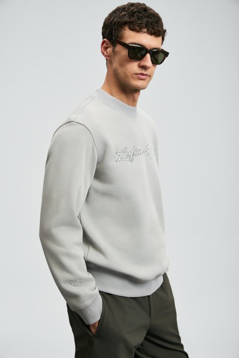 Loved Erkek Sweatshirt Açık Gri - LUFIAN