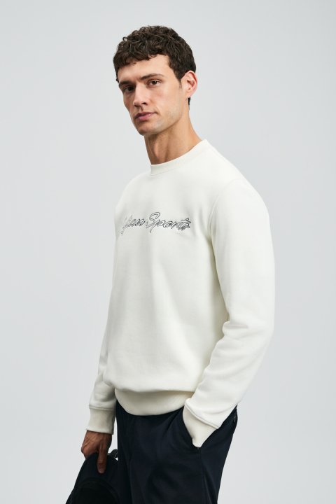 Loved Erkek Sweatshirt Kırık Beyaz - LUFIAN