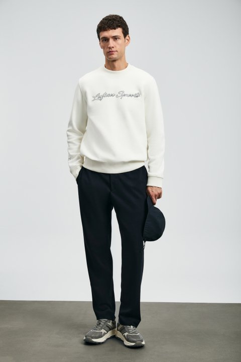 Loved Erkek Sweatshirt Kırık Beyaz - LUFIAN
