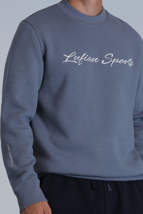 Loved Erkek Sweatshirt Koyu Mavi - LUFIAN