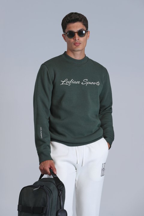 Loved Men's Sweatshirt Grass Green - LUFIAN