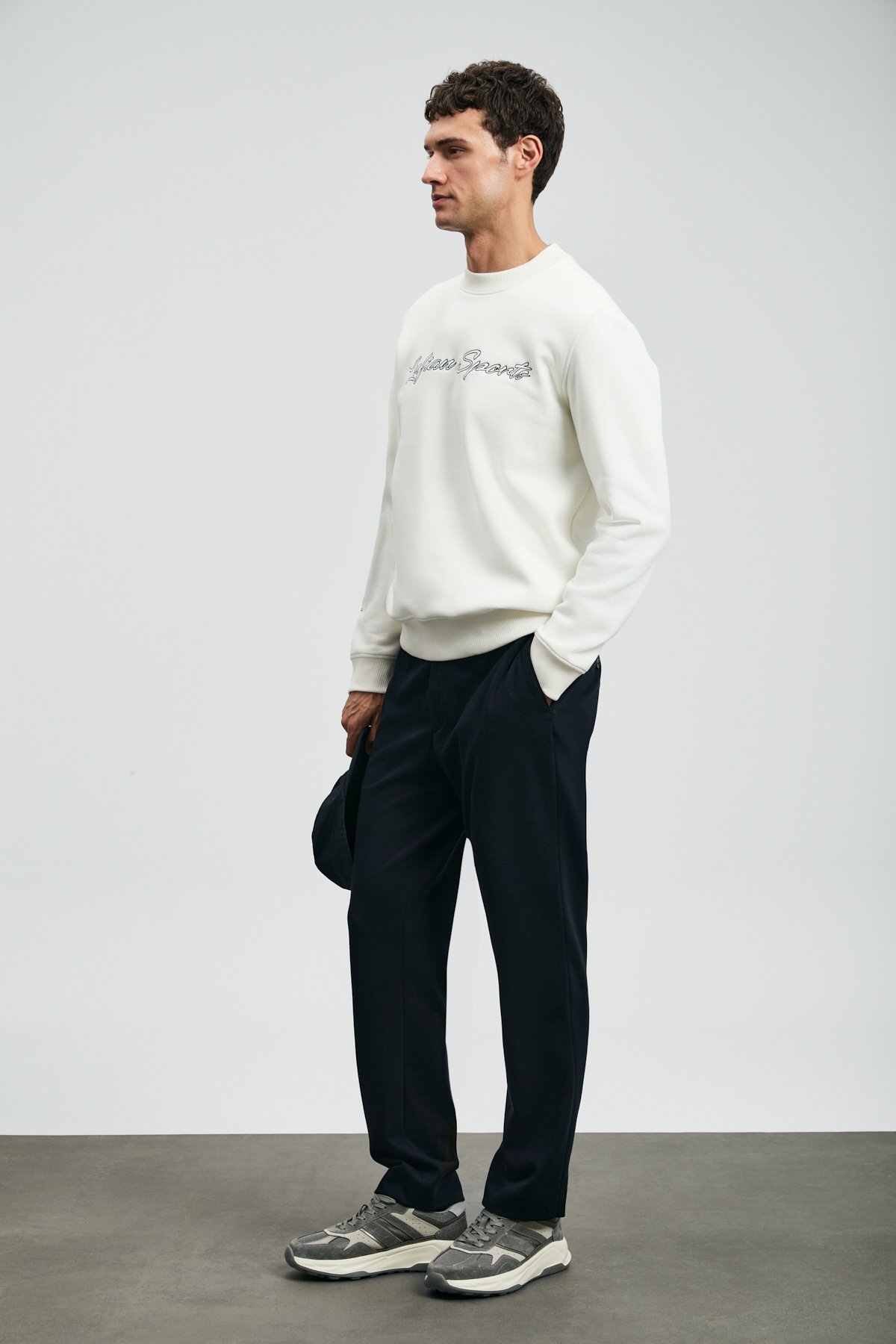 Male Sweatshirt Off Whıte - Lufian (1)