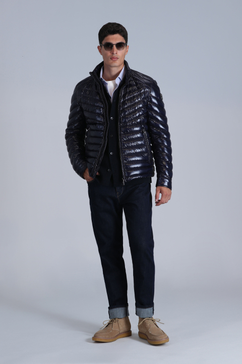 Luc Kaz Tüyü Erkek Mont Lacivert - Lufian (1)