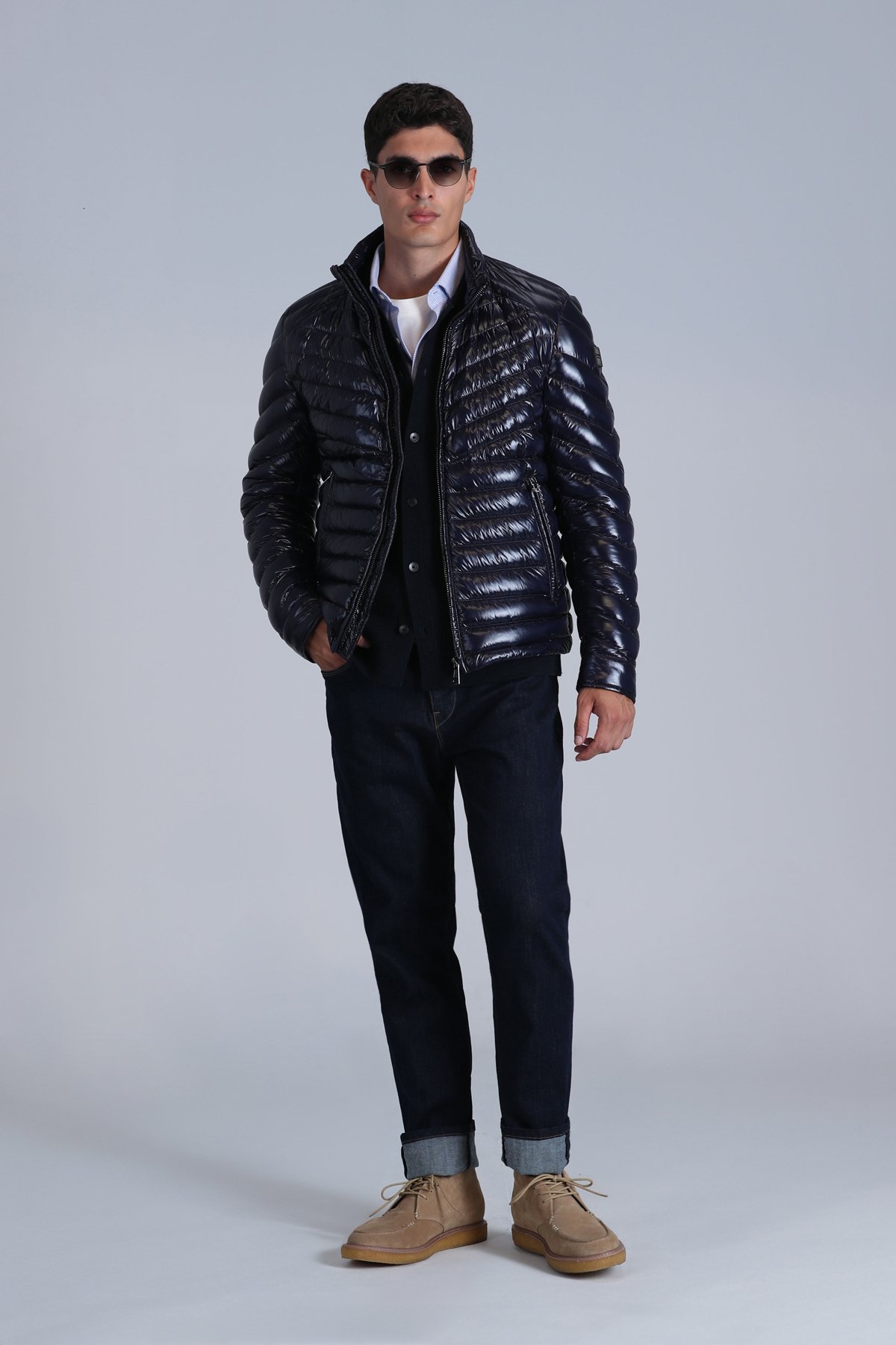 Luc Kaz Tüyü Erkek Mont Lacivert - Lufian (1)