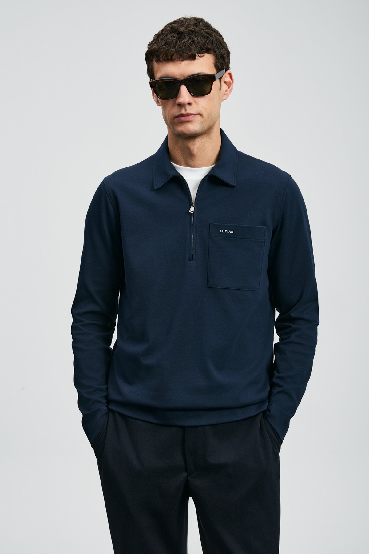 Lucas Smart Erkek Polo Tişört Koyu Lacivert - Lufian