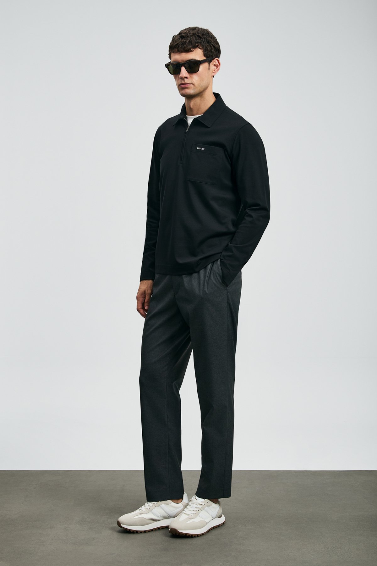 Lucas Smart Erkek Polo Tişört Siyah - Lufian