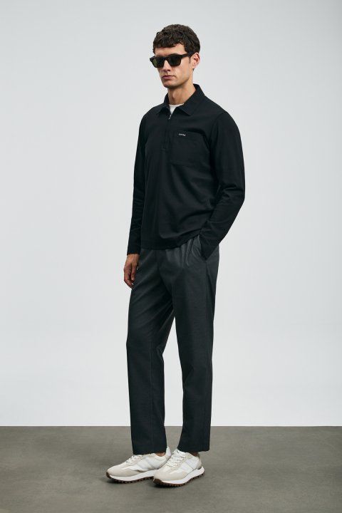 Smart Mens Polo T - Shirt Black - Lufian