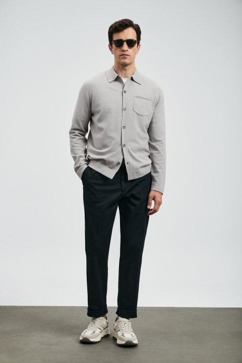 Luce Men's Sweater Light Gray - LUFIAN