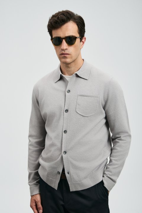 Luce Men's Sweater Light Gray - LUFIAN (1)