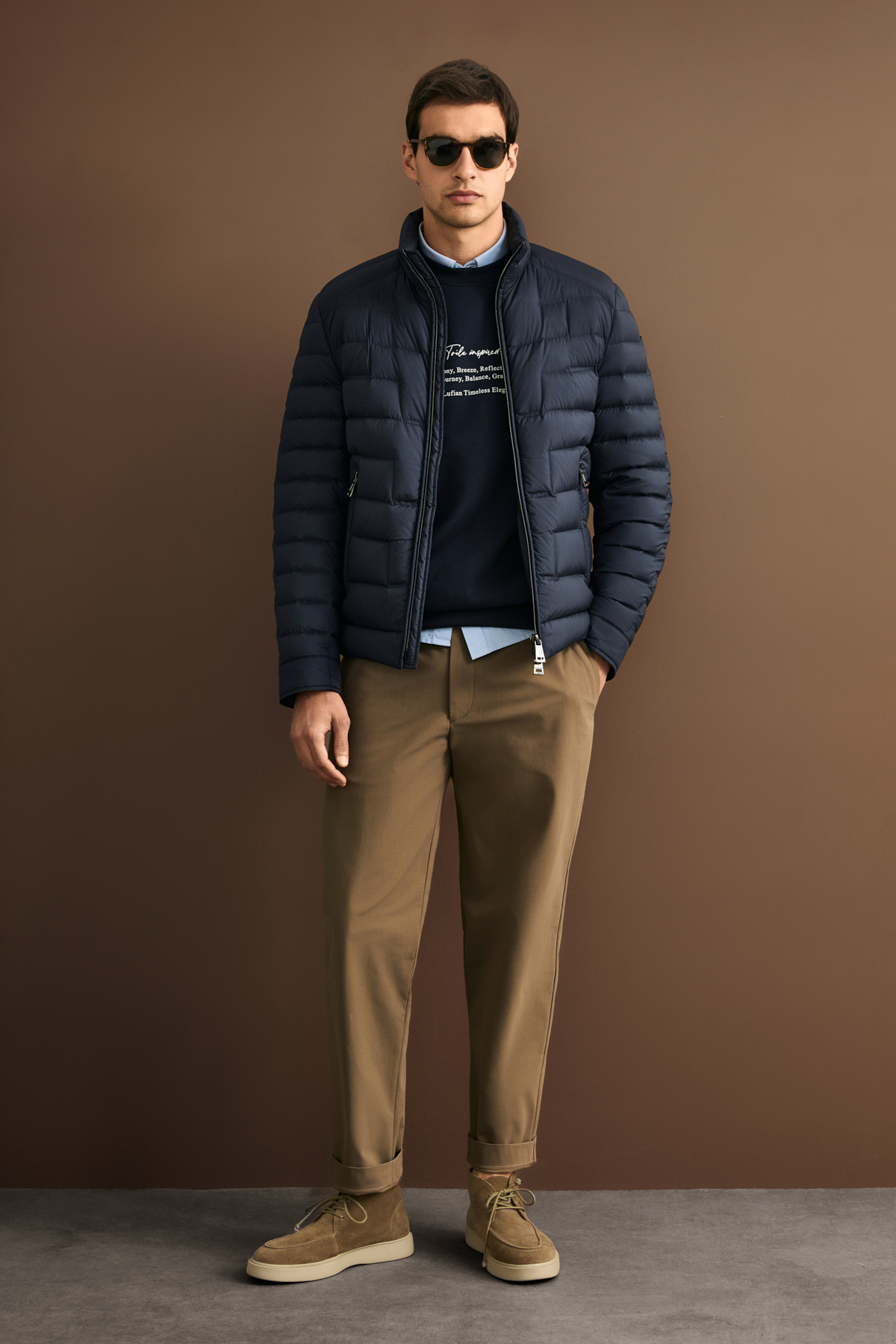 Goose Feather Male Coat Navy - Lufian