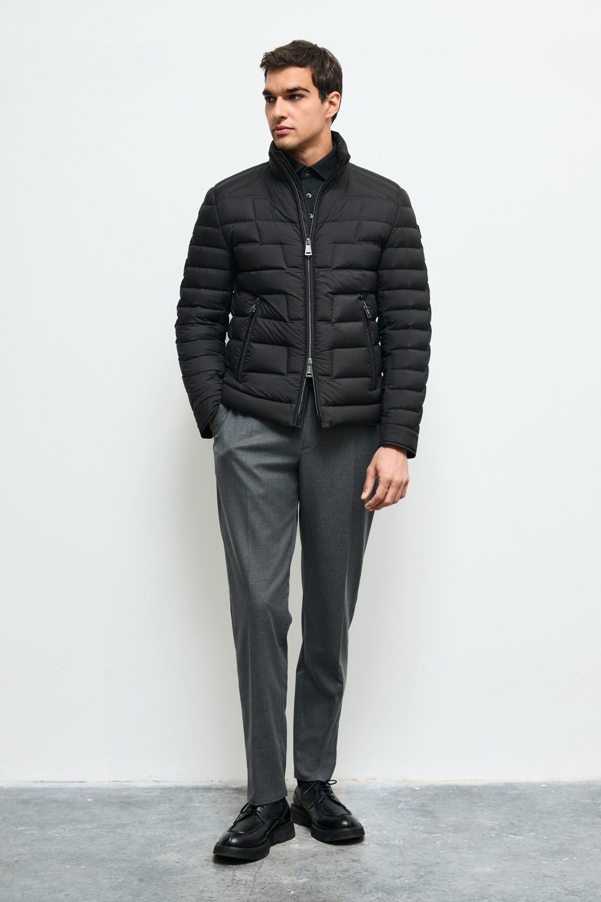 Goose Feather Male Coat Black - Lufian