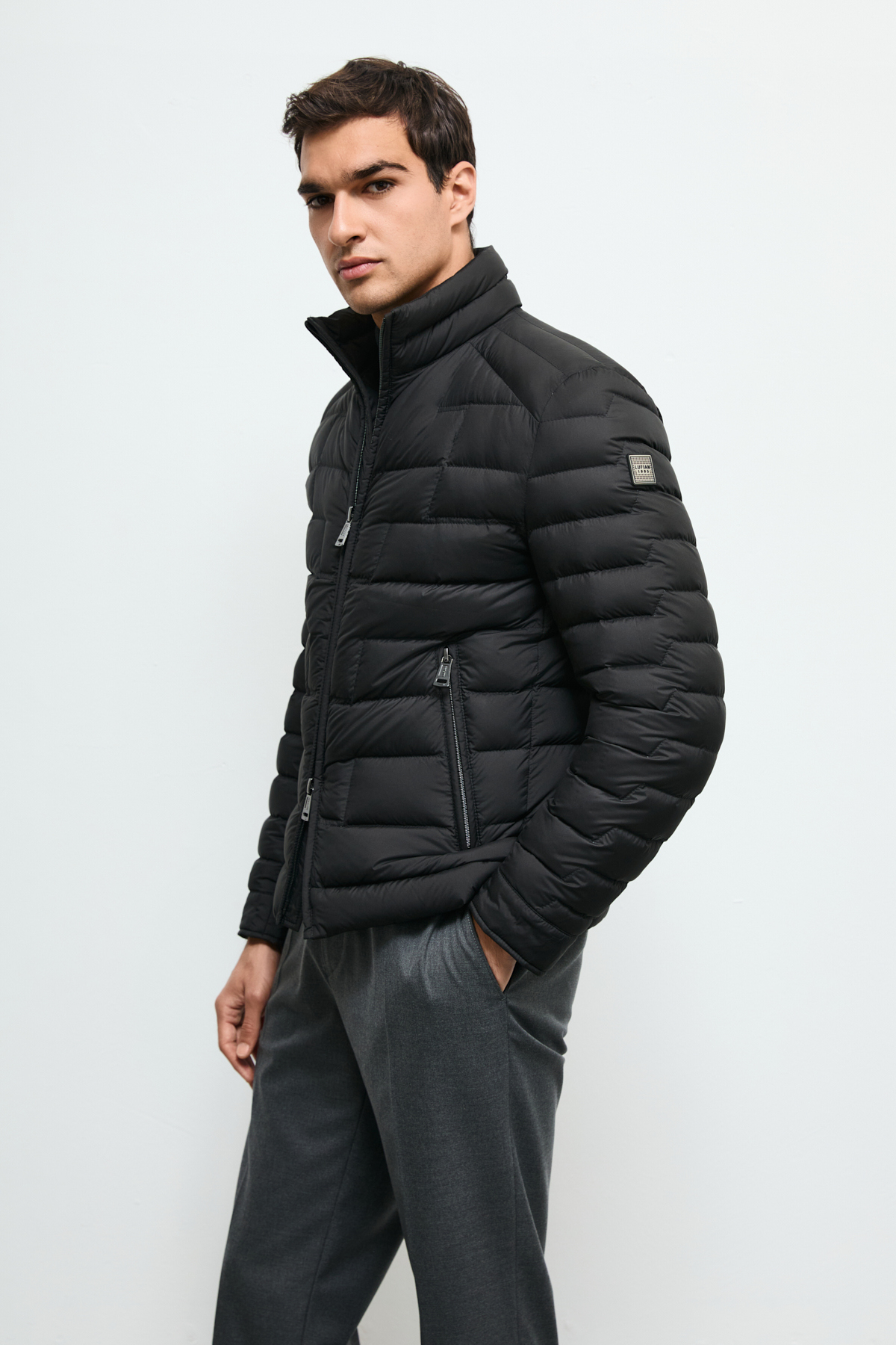 Goose Feather Male Coat Black - Lufian