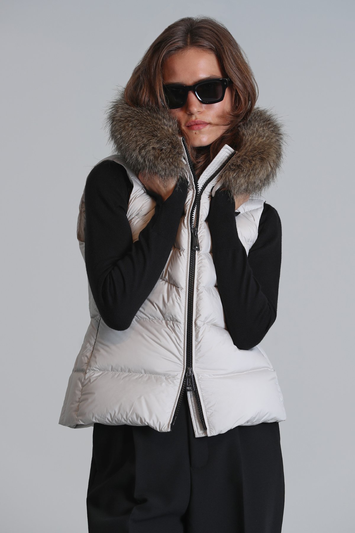 Luna Kadın Tekno Yelek Ekru - Lufian