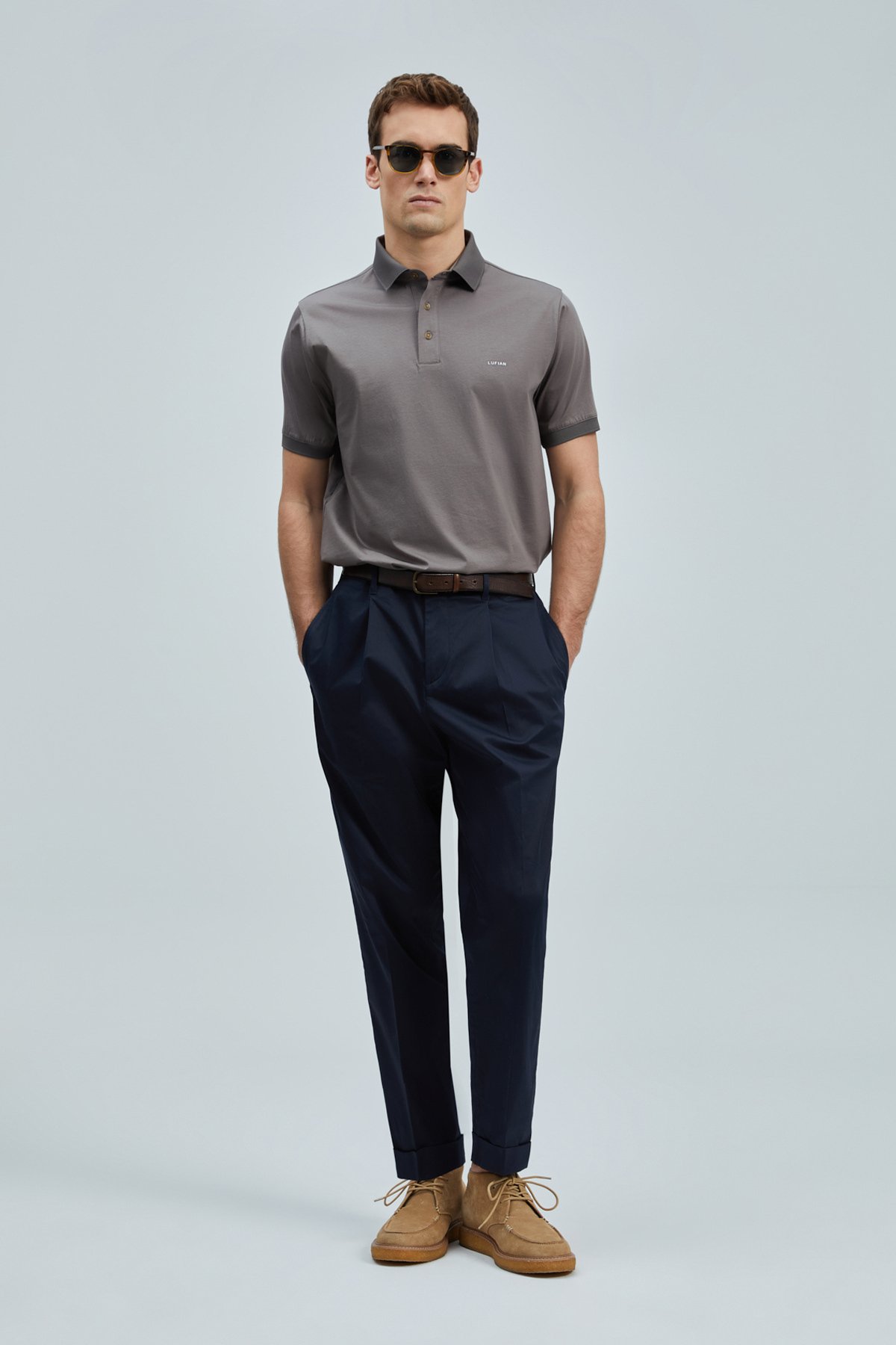 Luna Smart Erkek Polo Tişört Vizon - Lufian (1)