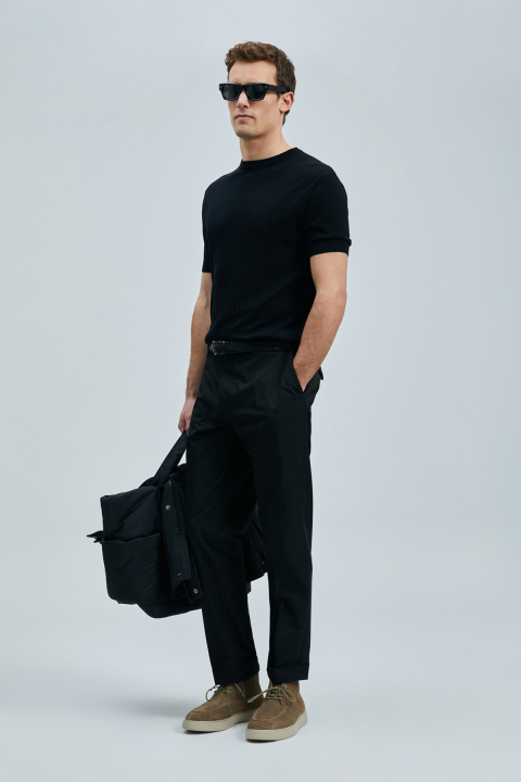 Luta Smart Erkek Chino Pantolon Comfort Fit Siyah - LUFIAN