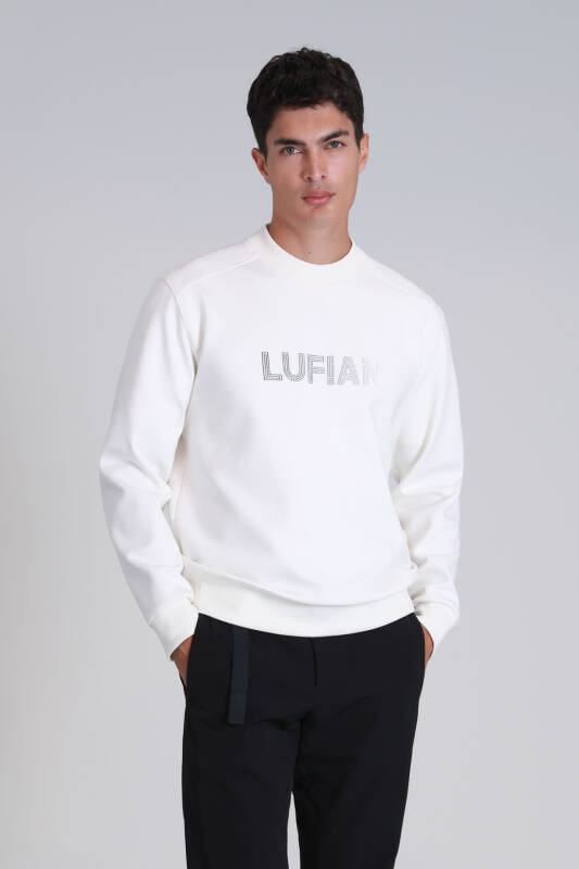 Luther Erkek Sweatshirt Kırık Beyaz - 1