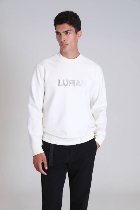 Luther Erkek Sweatshirt Kırık Beyaz - 5