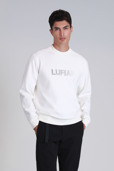 Luther Erkek Sweatshirt Kırık Beyaz - Lufian