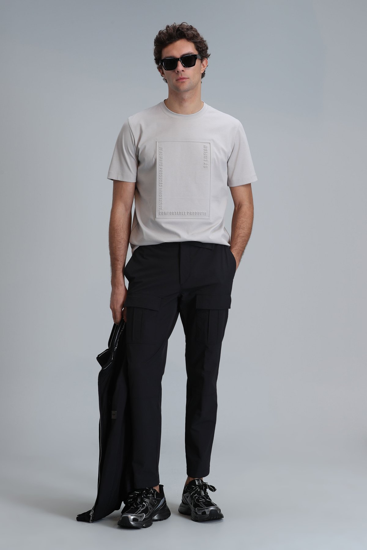 Mabel Modern Grafik T- Shirt Taş - Lufian (1)