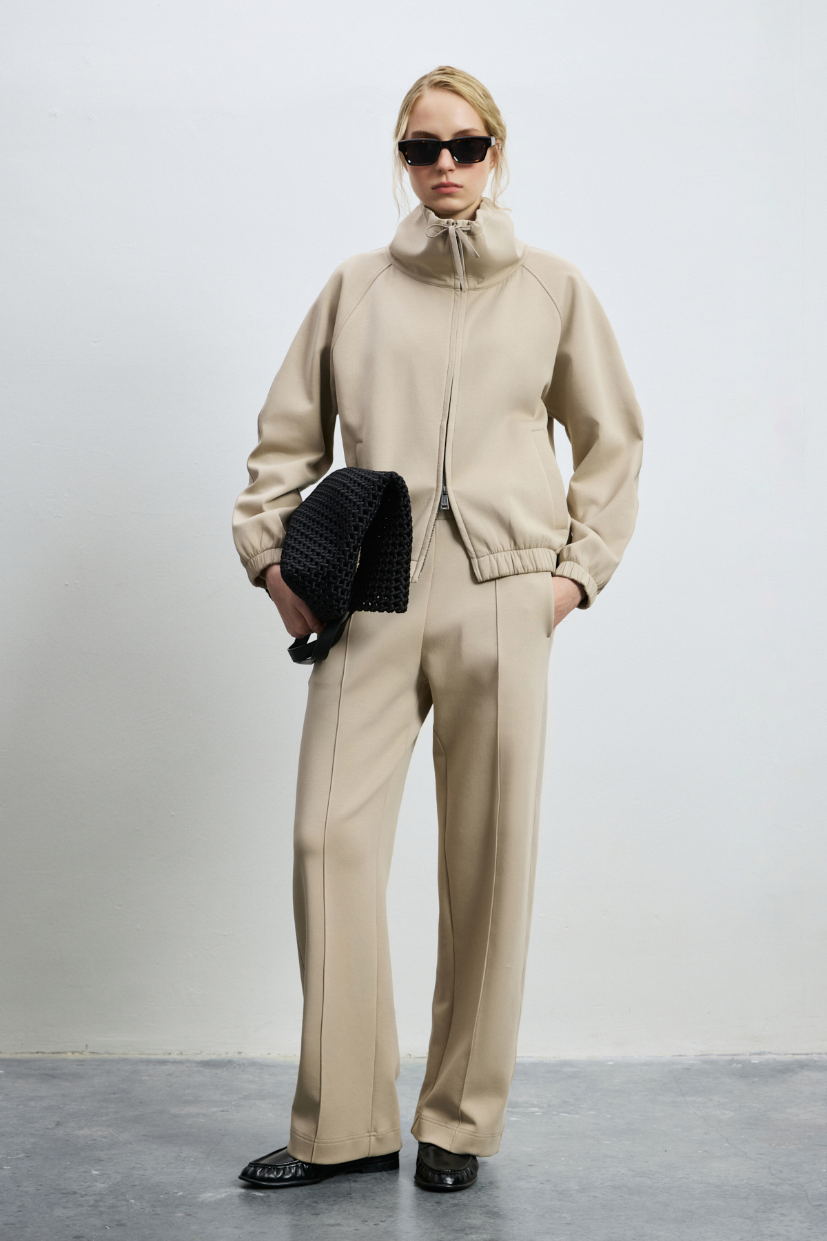 Knitted Woman Tracksuit Beıge - LUFIAN