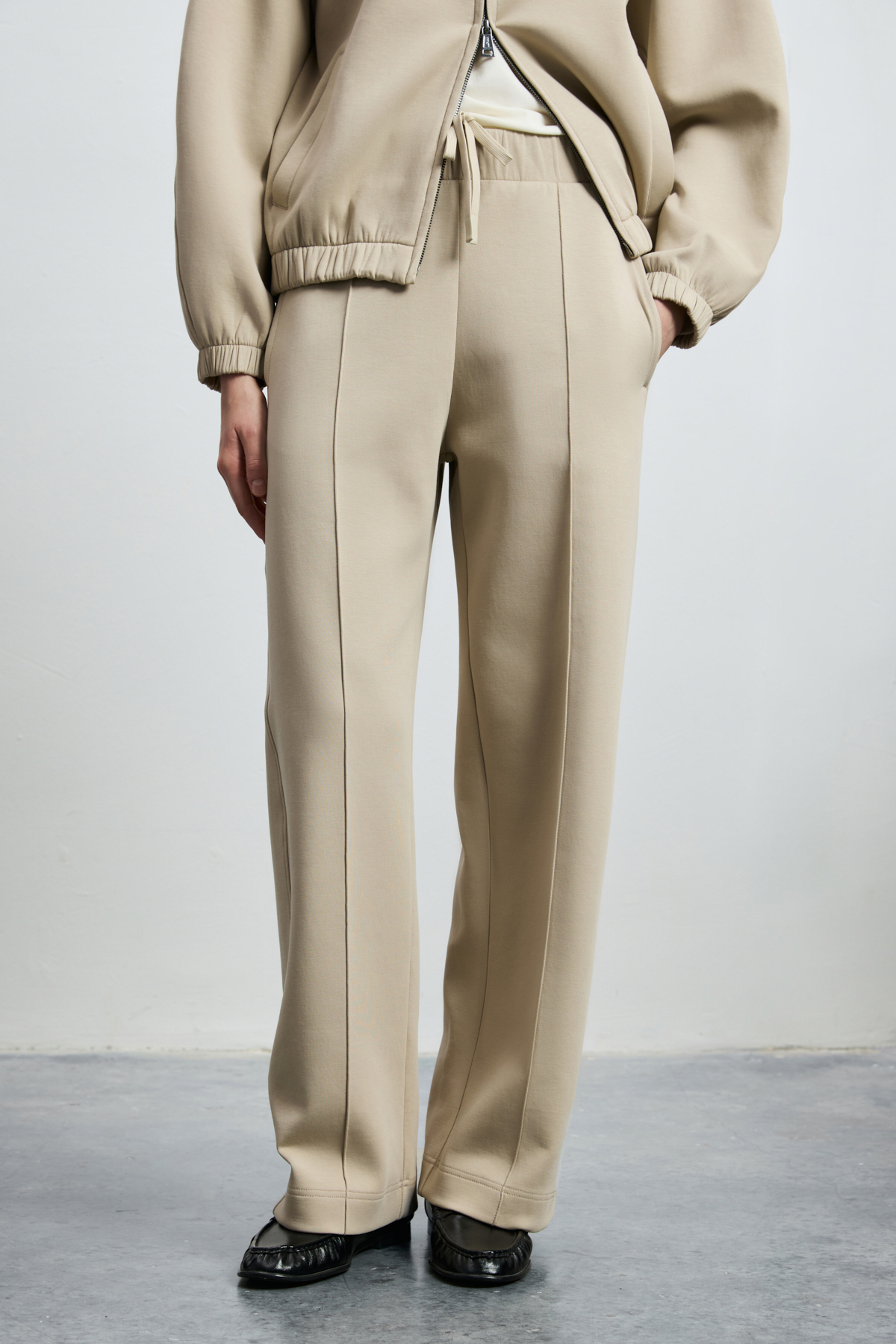 Knitted Woman Tracksuit Beıge - LUFIAN (1)