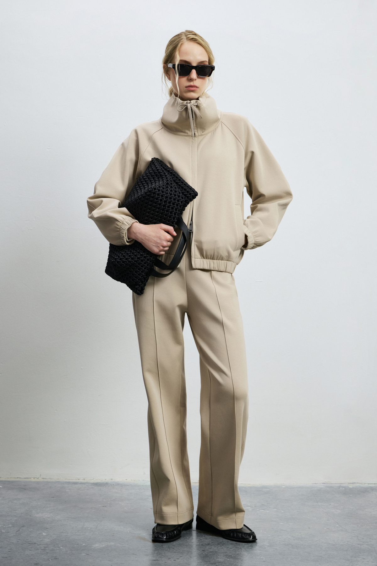 Knitted Woman Tracksuit Beıge - LUFIAN