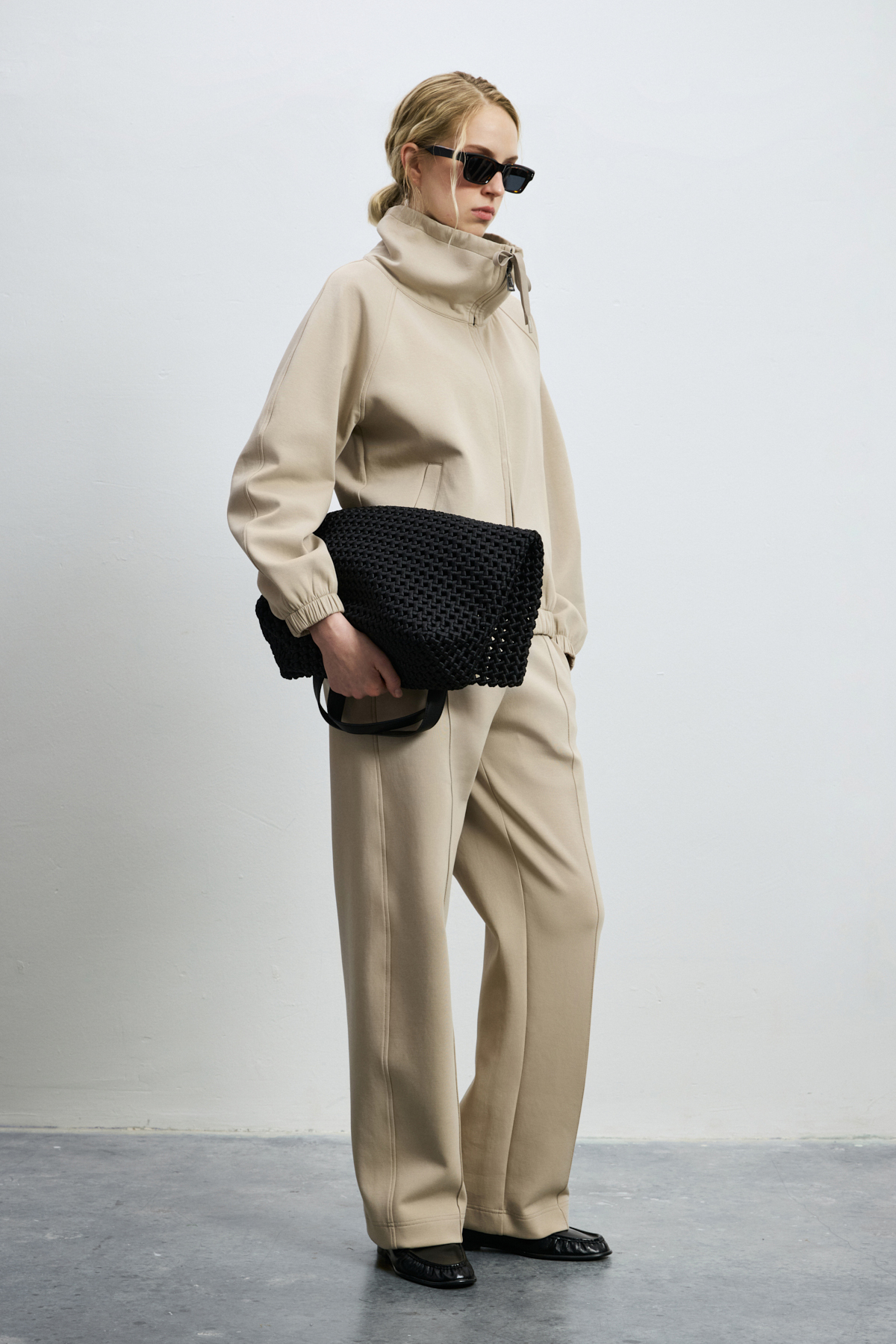 Knitted Woman Tracksuit Beıge - LUFIAN