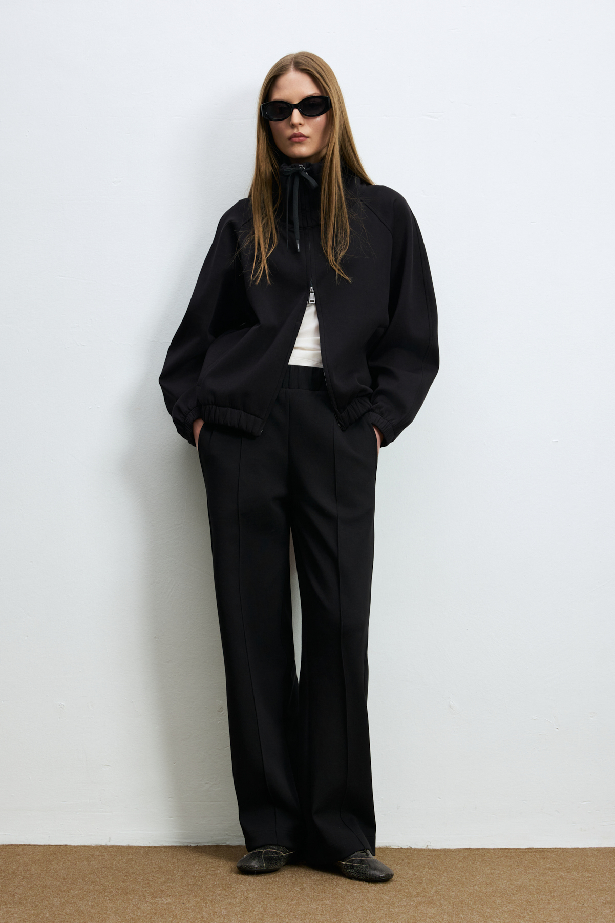 Knitted Woman Tracksuit Black - LUFIAN