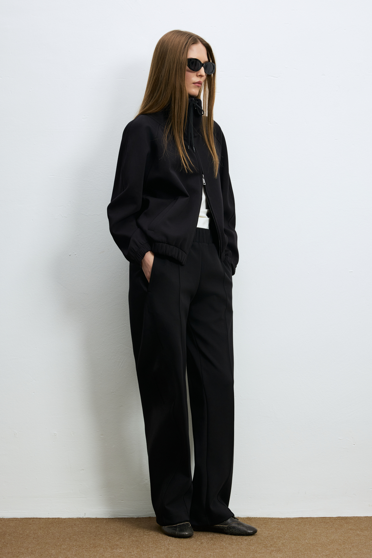 Knitted Woman Tracksuit Black - LUFIAN