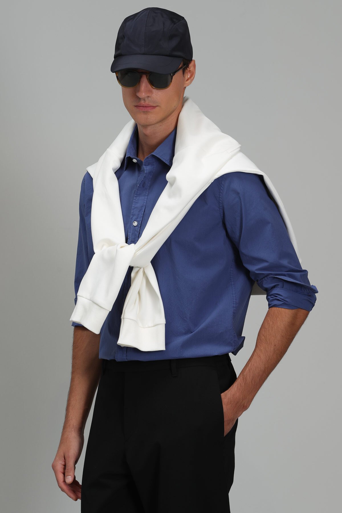 Makro Erkek Smart Gömlek Comfort Slim Fit Açık Lacivert - Lufian