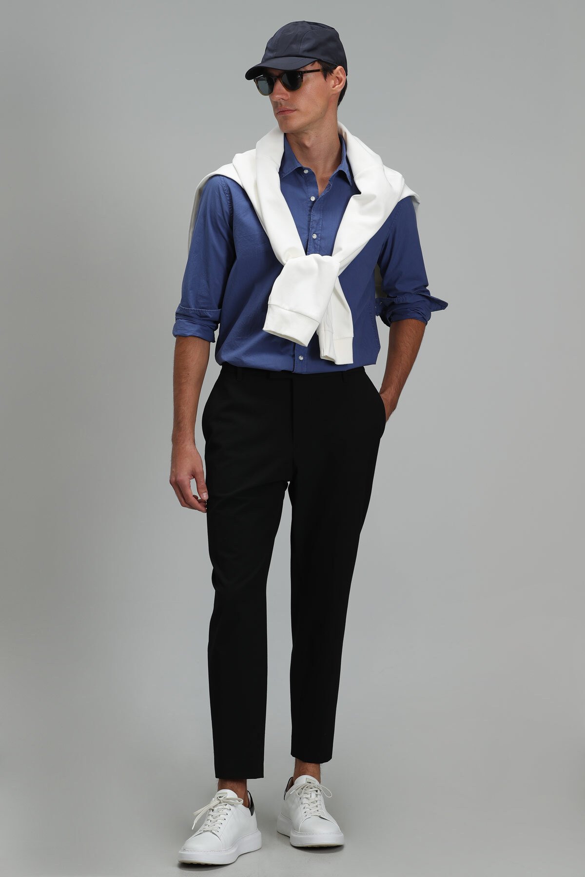 Makro Erkek Smart Gömlek Comfort Slim Fit Açık Lacivert - Lufian (1)